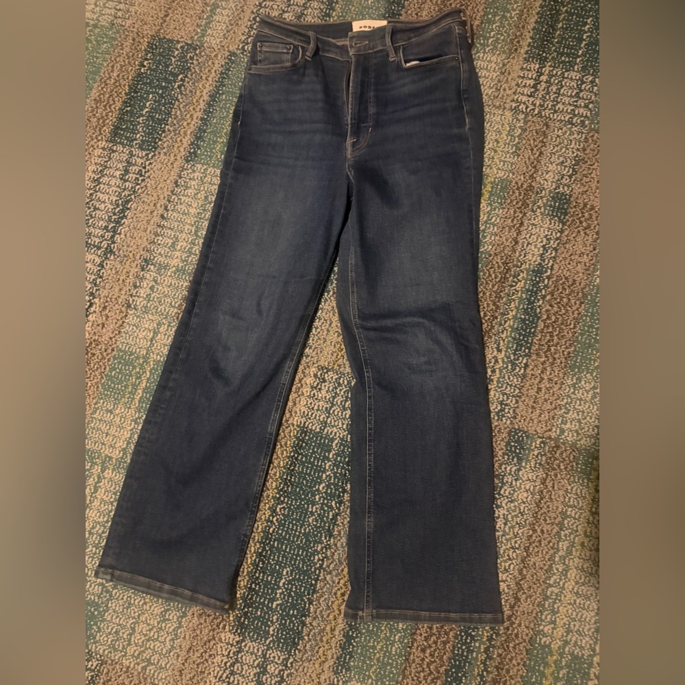 Boden Indigo High Rise True Straight Leg Jeans